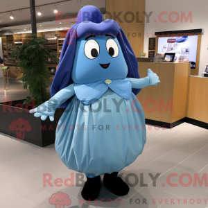 Blå potet maskot draktfigur...