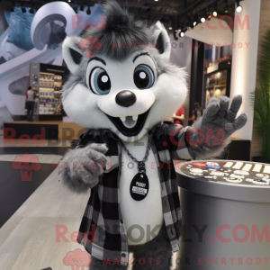 Sølv Skunk maskot kostume...