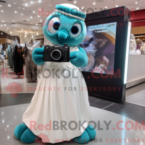 Teal Camera mascottekostuum...