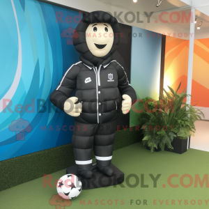 Black Rugby Ball mascot...