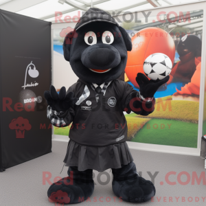 Black Rugby Ball mascot...