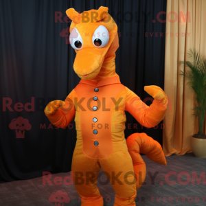 Orange Sea Horse mascot...