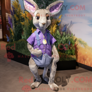 Lavendel kænguru maskot...