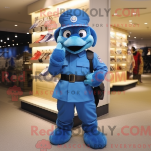 Blauwe mascottekostuum van...