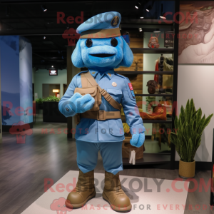 Blaues Maskottchenkostüm...