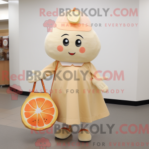 Beige Grapefruit mascot...