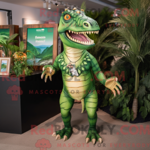 Grøn Spinosaurus maskot...