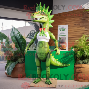 Grøn Spinosaurus maskot...