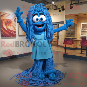 Blauwe spaghetti mascotte...