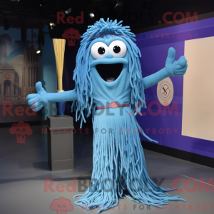 Blauwe spaghetti mascotte...