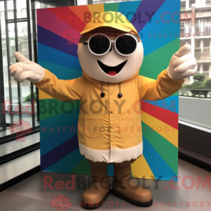 Tan Rainbow maskot kostume...
