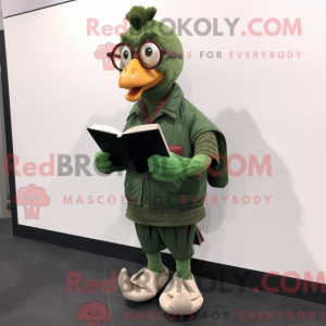 Green Turkey mascot costume...