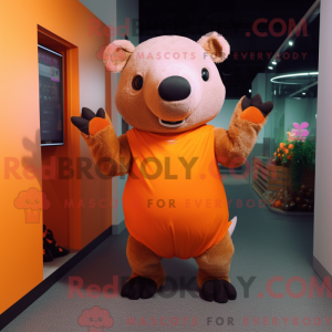 Orange Tapir mascot costume...