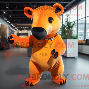 Orange Tapir maskot kostume...