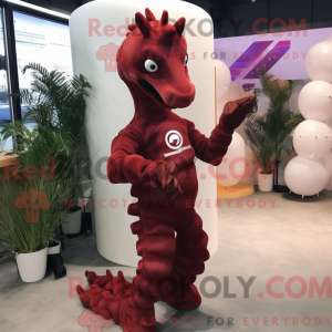 Maroon Sea Horse maskot...