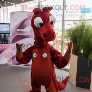Maroon Sea Horse mascot...