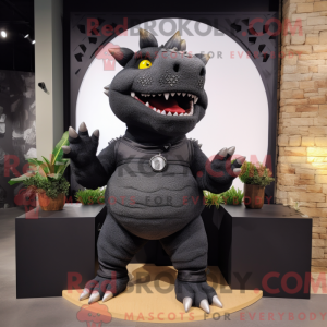 Sort Ankylosaurus maskot...
