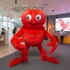 Red Crab maskot drakt figur...