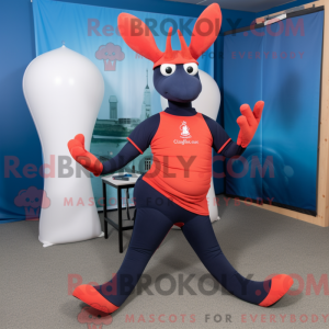 Navy Lobster maskot kostume...