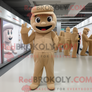 Tan Candy mascottekostuum...