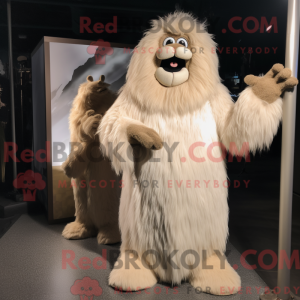 Tan Yeti maskot kostume...