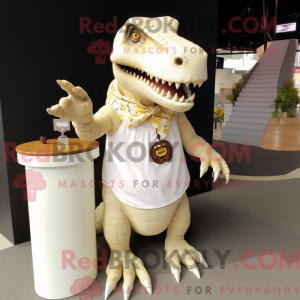 Creme Tyrannosaurus maskot...