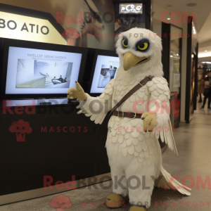 Cream Falcon maskot kostume...