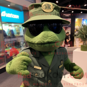 Green Navy Seal maskot...