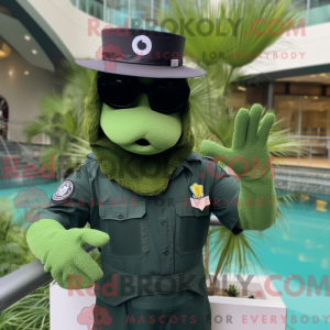 Green Navy Seal mascot...