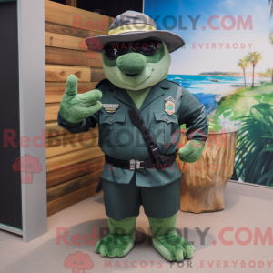 Green Navy Seal mascot...