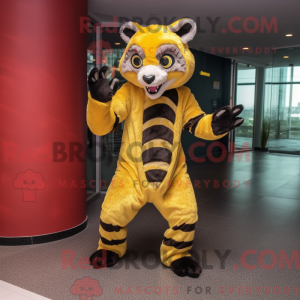 Gul Civet maskot kostume...