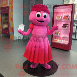 Rosa bringebærmaskotkostyme...