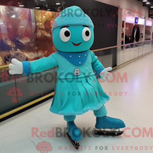 Turquoise paar schaatsen...