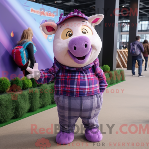 Purple Sow mascottekostuum...