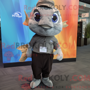 Grå guldfisk maskot kostume...