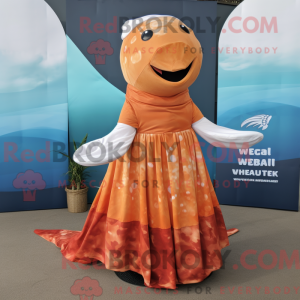 Rust Whale maskot kostume...