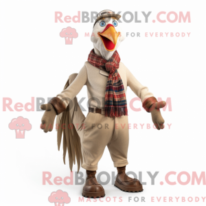 Tan Roosters mascot costume...