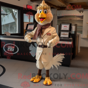 Tan Roosters maskot kostume...