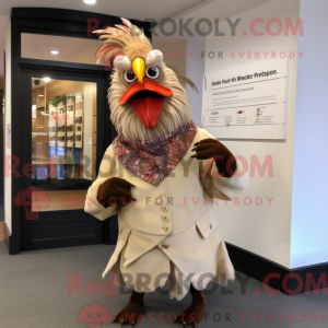 Tan Roosters mascot costume...