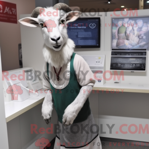 Sølv ged maskot kostume...