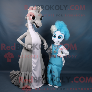 Silver Sea Horse mascot...