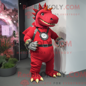 Rød Máscara de Ankylosaurus...