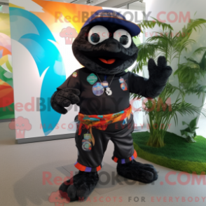 Fantasia de mascote Black Alliance com bermuda e broches - Mascotes da aliança - REBROKO_343281 - RedBrokoly.com