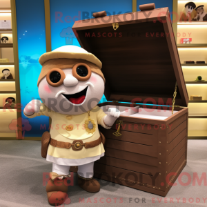 Beige skattekiste maskot...