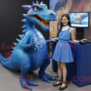 Blue Spinosaurus mascot...