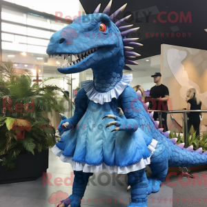 Blå Spinosaurus maskot...
