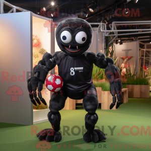 Black Spider mascot costume...