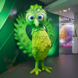 Lime Green Peacock mascotte...