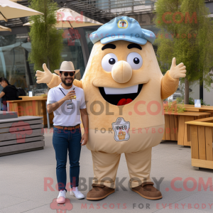 Beige pommes frites maskot...