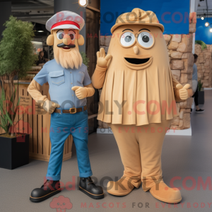 Beige pommes frites maskot...
